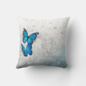 銀エレガントと青の蝶のミスマンスAnos クッション (裏面)