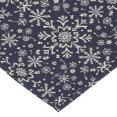 銀エレガントと青の雪片 ショートテーブルランナー (コーナー)