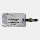 銀エレガントと黒のモノグラーム ラゲッジタグ (裏面横)