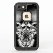 銀エレガントと黒の抽象芸術 LifeProof iPhoneケース (裏面)
