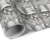 銀エレガントのクリスマスベル ラッピングペーパー (ロールコーナー)