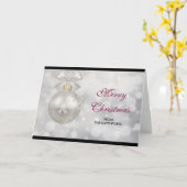 銀エレガントのクリスマスボールオン《写真》ぼけ味 カード (黄色い花)