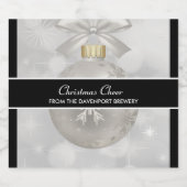 銀エレガントのクリスマスボールオン《写真》ぼけ味 ビールラベル (シングルラベル)