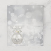 銀エレガントのクリスマスボールオン《写真》ぼけ味 プレイスカード (外部開封)