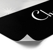 銀エレガントのクリスマスボールオン《写真》ぼけ味 ポスター (角)