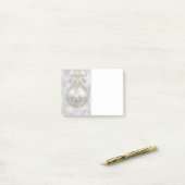 銀エレガントのクリスマスボールオン《写真》ぼけ味 ポストイット (デスク上)