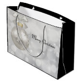銀エレガントのクリスマスボールオン《写真》ぼけ味 ラージペーパーバッグ (裏面アングル)