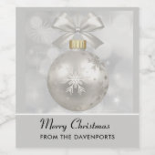 銀エレガントのクリスマスボールオン《写真》ぼけ味 ワインラベル (シングルラベル)