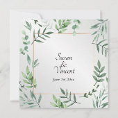 銀エレガントの動植物Touch結婚 招待状 (裏面)