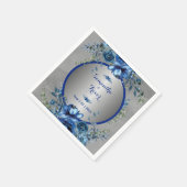 銀エレガントの結婚花 スタンダードカクテルナプキン (角)