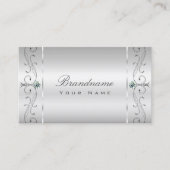 銀エレガントの華美斜面宝石装飾品 名刺 (正面)