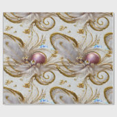 銀エレガントカラフル色の黄金の羽 ラッピングペーパー (フラット)