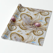 銀エレガントカラフル色の黄金の羽 ラッピングペーパー (アンロールド)