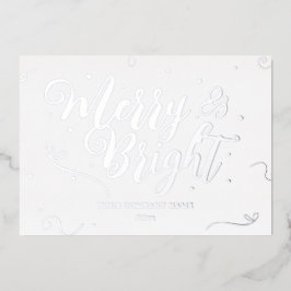 銀エレガントクリスマス会社フォイルカード 箔シーズンカード