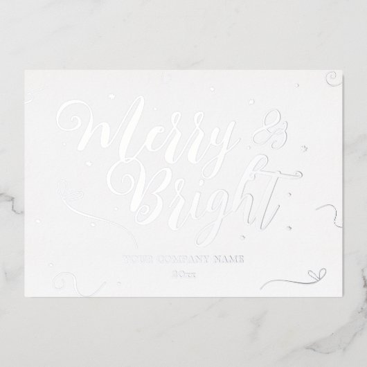 銀エレガントクリスマス会社フォイルカード 箔シーズンカード (正面)