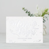 銀エレガントクリスマス会社フォイルカード 箔シーズンカード (立ち正面)