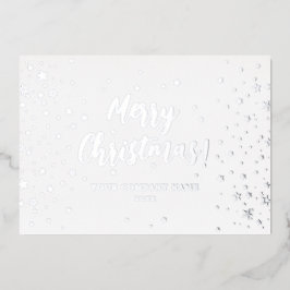 銀エレガントクリスマス会社フォイルカード 箔シーズンカード