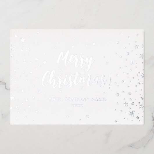 銀エレガントクリスマス会社フォイルカード 箔シーズンカード (正面)
