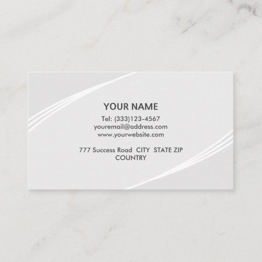 銀エレガントグモダンレイ&ホワイト 名刺 (裏面)