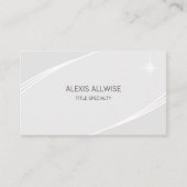 銀エレガントグモダンレイ&ホワイト 名刺 (正面)