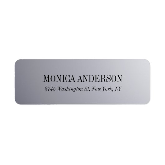銀エレガントグモダンレー差出人住所ラベル ラベル (正面)