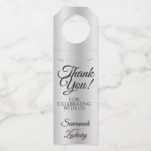 銀エレガントグラディエント塗り結婚料ありがとう ボトルネックタグ (正面)