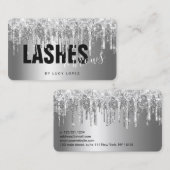 銀エレガントグリッターの点滅点滅点滅点眼点眼点眼点眼点眼点眼点眼点眼点眼点眼点  名刺 (正面/裏面)