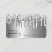 銀エレガントグリッターの点滅点滅点滅点眼点眼点眼点眼点眼点眼点眼点眼点眼点眼点  名刺 (裏面)