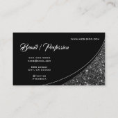 銀エレガントグリッターの目玉ファッション 名刺 (裏面)
