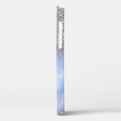 銀エレガントグリッターグラデーション、ダイアモンズモノグラム Case-Mate iPhoneケース (裏面 / 左)