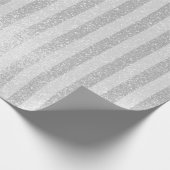 銀エレガントグリッターシックストライプ包装紙 ラッピングペーパー (角)