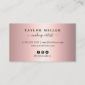 銀エレガントグリッターフレームメイクアップ&ヘア 名刺 (裏面)