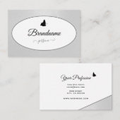 銀エレガントグリッター勾配円枠 名刺 (正面/裏面)