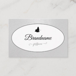 銀エレガントグリッター勾配円枠 名刺