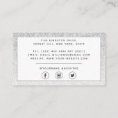 銀エレガントグリッター名刺 名刺 (裏面)