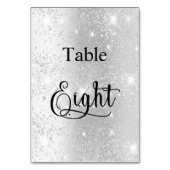 銀エレガントグリッター書道表8 8 テーブルナンバー (正面)