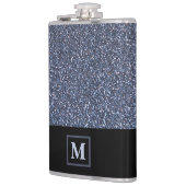 銀エレガントグリッター模擬モノグラムギフトメンズ フラスク (左)