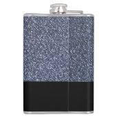 銀エレガントグリッター模擬モノグラムギフトメンズ フラスク (裏面)