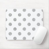 銀エレガントグリッター水玉模様パターン マウスパッド (マウス)