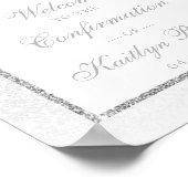 銀エレガントグリッター確認又は洗礼 ポスター (角)