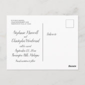 銀エレガントグリッター結婚式の日付を保存 ポストカード (裏面)