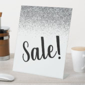 銀エレガントグリッター販売業台座看板 台座サイン (インサイチュ)