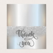 銀エレガントグリッター《写真》ぼけ味サンキューカード 名刺 (外部フラット)