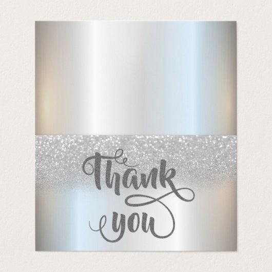 銀エレガントグリッター《写真》ぼけ味サンキューカード 名刺 (外部フラット)