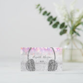 銀エレガントグリッター《写真》ぼけ味ヘッドホンDJ 名刺 (スタンド正面)