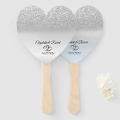 銀エレガントグリッター《写真》ぼけ味 ハンドファン (正面&裏面)