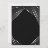 銀エレガントグレイドキャップブラック卒業 招待状 (裏面)