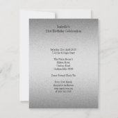 銀エレガントグレーメタルブラック21歳の誕生日 招待状 (裏面)