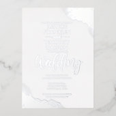 銀エレガントコー縁ど結婚ナー 箔招待状 (正面)