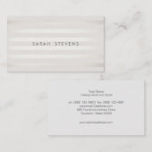 銀エレガントシンオフホワイトストライプのサロンスパ 名刺 (正面/裏面)